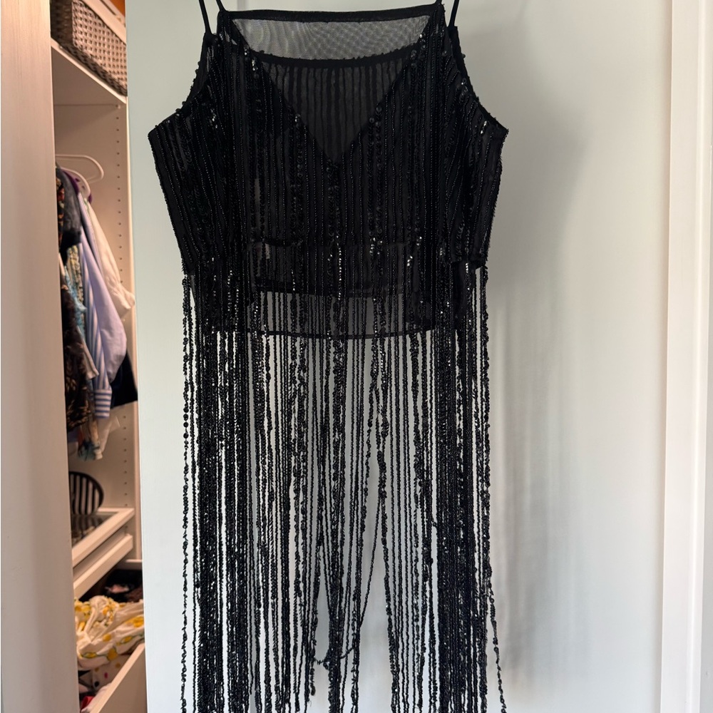 Maeve Black Embellished fringe Camisole